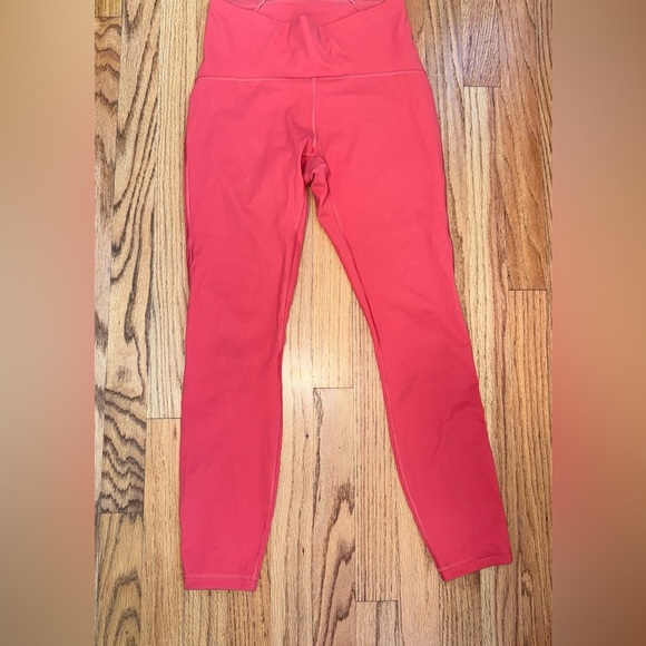 Lululemon Wunder Under 7/8 Leggings Coral Pink Size 6 - Picture 1 of 7